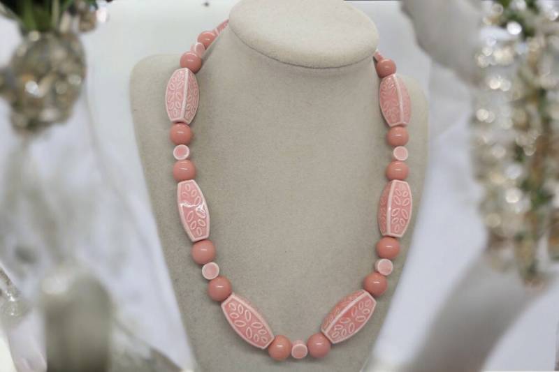 Rosa Halskette - Brautjungfer Keramik Einzigartige Statement Muttertags Geschenk Für Sie von SByourself
