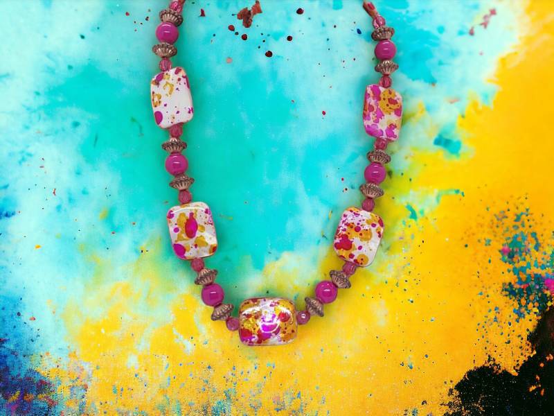 Rosa Halskette - Bunte Für Frauen Einzigartige Statement Muttertagsgeschenk von SByourself