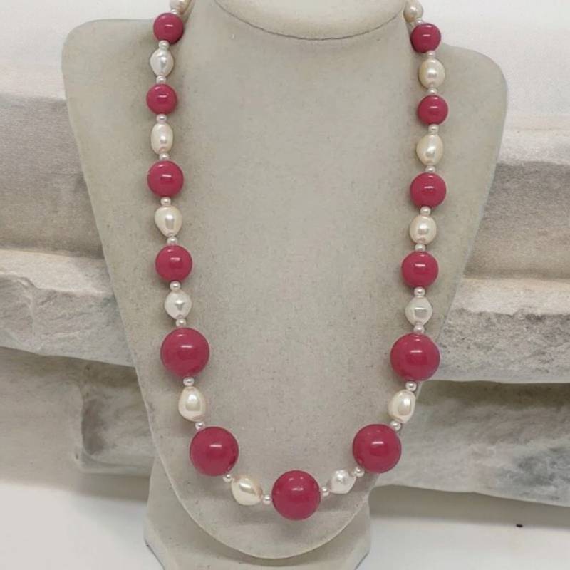 Rosa Halskette - Perlen Geschenk Für Frauen Hochzeitshalskette Brautjungfer Einzigartige Ihre Frau von SByourself