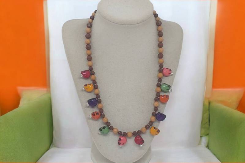 Totenkopf Halskette - Mehrfarbige Schädel Einzigartige Halloween Für Frauen von SByourself