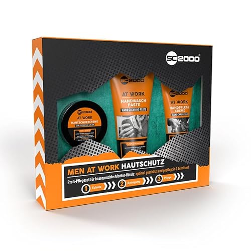 SC 2000 Men AT Work Hautschutz 3-er Set, Profi-Hautpflege, Geschenkset von SC 2000