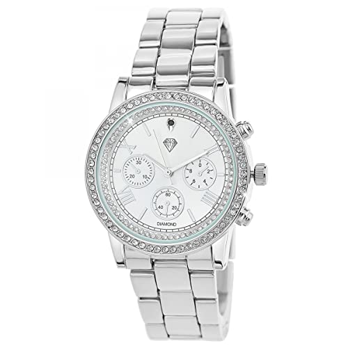SC Crystal Damen-Armbanduhr aus rhodiniertem Metall, silber SC Crystal Damen-Armbanduhr aus rhodiniertem Metall, silber von SC Crystal