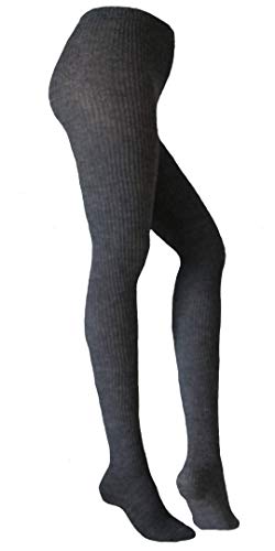 Damen Wollstrumpfhose extra dick Anthrazit 56-58 von SC-Strümpfe