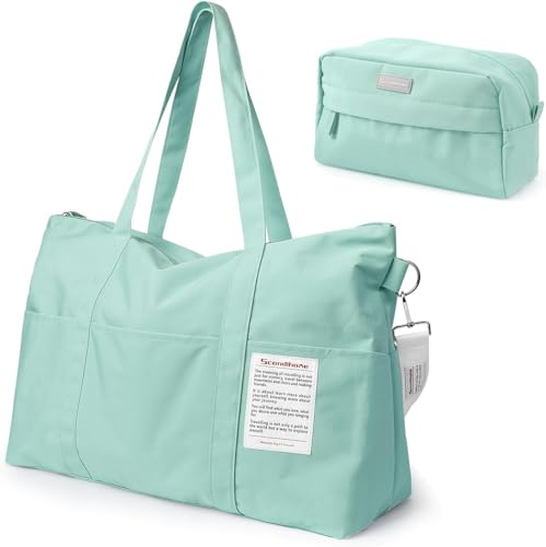 SCANDIHOME Reisetaschen, Reisetasche Handgepäck Tasche mit Kulturtasche für Damen und Herren, 55L wasserdichte Weekender Schwimmtasche Sporttasche Fitnessstudio Trainingstasche (Hell Blau) von SCANDIHOME