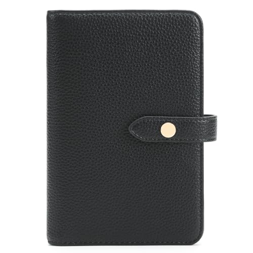 SCANDIHOME Reisepasshülle, Reisebrieftasche, Leder, Reisepasshülle, RFID-blockierend, Reisedokumenten-Organizer für Damen und Herren, Schwarz , Klassisch von SCANDIHOME