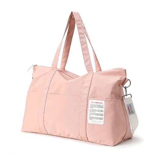 Reisetaschen, SCANDIHOME Faltbare Reisetasche Handgepäck Tasche für Damen und Herren, 55L wasserdichte Weekender Schwimmtasche Sporttasche Fitnessstudio Trainingstasche - Rosa von SCANDIHOME