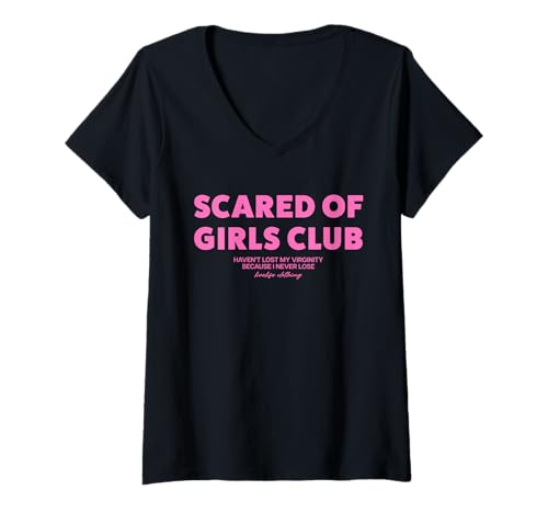 Damen SCARED OF GIRLS CLUB X HAVEN'T LOST MY VIRGINITY BECAUSE... T-Shirt mit V-Ausschnitt Damen SCARED OF GIRLS CLUB X HAVEN'T LOST MY VIRGINITY BECAUSE... T-Shirt mit V-Ausschnitt von SCARED OF GIRLS CLUB. LIVELIFE Only Love Date Fans