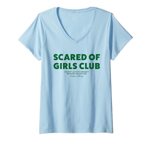 Damen SCARED OF GIRLS CLUB X HAVEN'T LOST MY VIRGINITY BECAUSE... T-Shirt mit V-Ausschnitt Damen SCARED OF GIRLS CLUB X HAVEN'T LOST MY VIRGINITY BECAUSE... T-Shirt mit V-Ausschnitt von SCARED OF GIRLS CLUB. LIVELIFE Only Love Date Fans