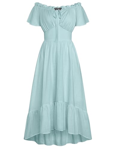 Damen Renaissance Trachtenkleid Off Shoulder mit Tasche A Linie Abendkleid Blau Grau L Damen Renaissance Trachtenkleid Off Shoulder mit Tasche A Linie Abendkleid Blau Grau L von SCARLET DARKNESS
