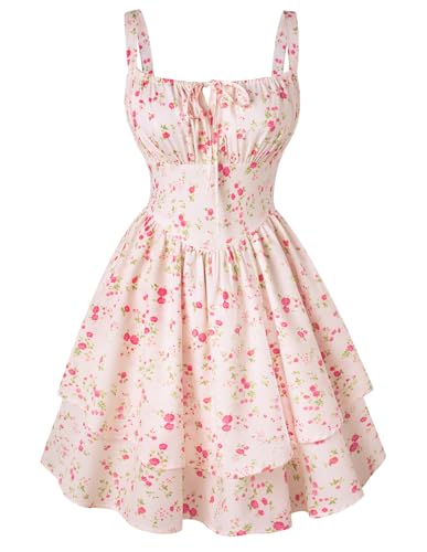 Damen Rockabilly Corsagenkleid A Linie Boho Flowy Swing Lolita Kleid Aprikose-Rot Blumen XXL Damen Rockabilly Corsagenkleid A Linie Boho Flowy Swing Lolita Kleid Aprikose-Rot Blumen XXL von SCARLET DARKNESS