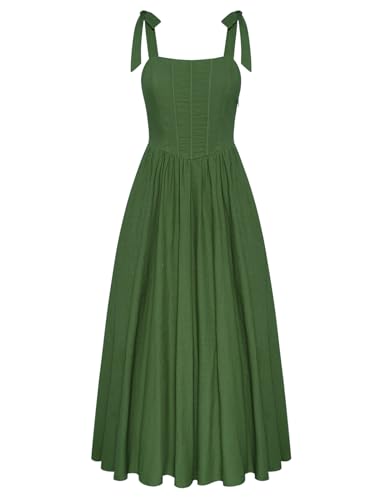 Damen Sommerkleid Lang Grün Retro Mittelalter Kleider A-Linie Lace-up Steampunk Kleider Piraten Kostüm Große Größen XXL von SCARLET DARKNESS