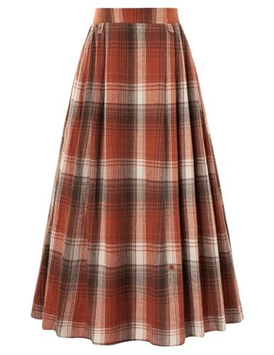 Damen Steampunk Rock Elastische Taille Lang Cosplay Piratenkostüm Orange Kaffee XXL von SCARLET DARKNESS