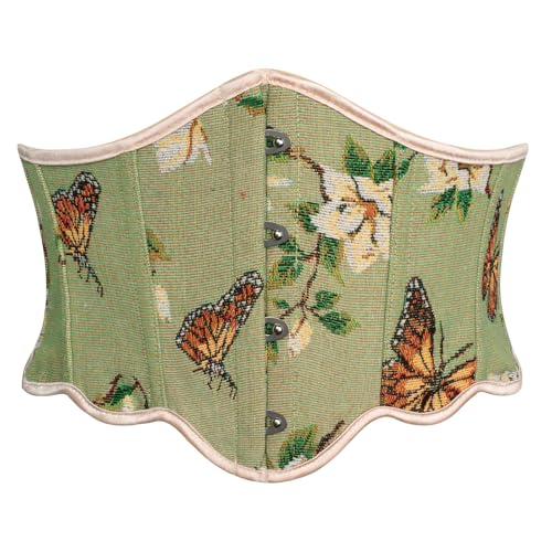 SCARLET DARKNESS Breiter Gürtel Damen Retro Festlich Schnürkorsett Taillengürtel für Weihnachten Grün 46 von SCARLET DARKNESS