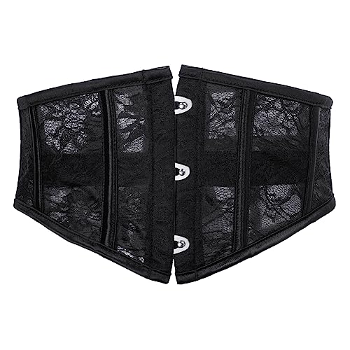 SCARLET DARKNESS Damen Gothic Schwarz Gürtel Wide Vintage Steampunk Cosplay Larping-Gürtel Schwarz 36 von SCARLET DARKNESS