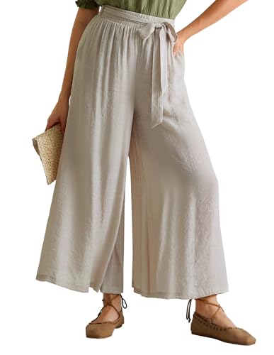 SCARLET DARKNESS Damen Palazzo Hose Leicht Weite Hose Elastisch Hohe Taille Hosenrock Lockere Hosen Beige XL SCARLET DARKNESS Damen Palazzo Hose Leicht Weite Hose Elastisch Hohe Taille Hosenrock Lockere Hosen Beige XL von SCARLET DARKNESS