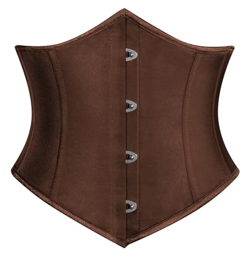 SCARLET DARKNESS Damen Renaissance Korsagen Bustiers Retro Milkmaid Wide Stretchgürtel Braun 42 von SCARLET DARKNESS