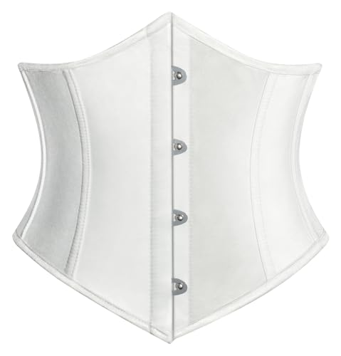 SCARLET DARKNESS Damen Renaissance Korsagen Bustiers Retro Milkmaid Wide Stretchgürtel Weiß 42 von SCARLET DARKNESS