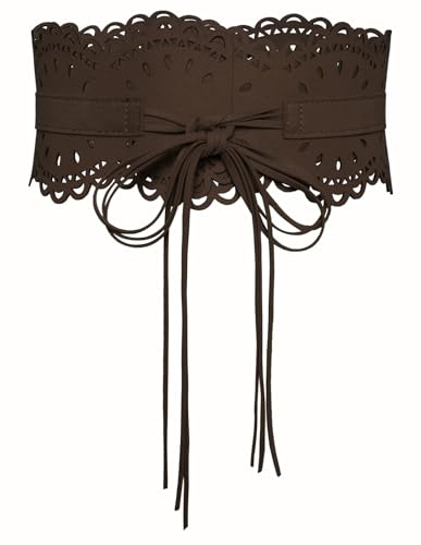 SCARLET DARKNESS Damen Retro Gürtel Lace-up Korsett Gürtel Karneval Hollow Out Breiter Waspie Taillengürtel Kaffee XXL SCARLET DARKNESS Damen Retro Gürtel Lace-up Korsett Gürtel Karneval Hollow Out Breiter Waspie Taillengürtel Kaffee XXL von SCARLET DARKNESS