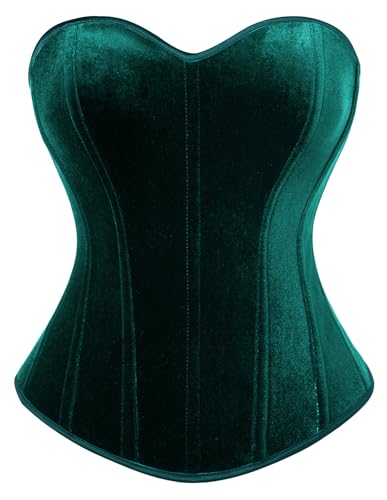 Damen Vampir Corsagen Weste Lace Up Shapewear Wikinger Hexen Korsett Dunkelgrün 48 von SCARLET DARKNESS