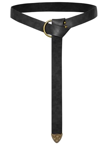 Scarlet Darkness Mittelalter Ledergürtel Renaissance Accessoire Retro Gürtel, Schwarz, Einheitsgröße von SCARLET DARKNESS