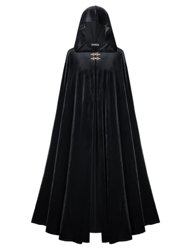 SCARLET DARKNESS Mittelalter Maxi Kapuzenumhang Retro Unisex Herbst Winter Samt Umhang Schwarz SCARLET DARKNESS Mittelalter Maxi Kapuzenumhang Retro Unisex Herbst Winter Samt Umhang Schwarz von SCARLET DARKNESS