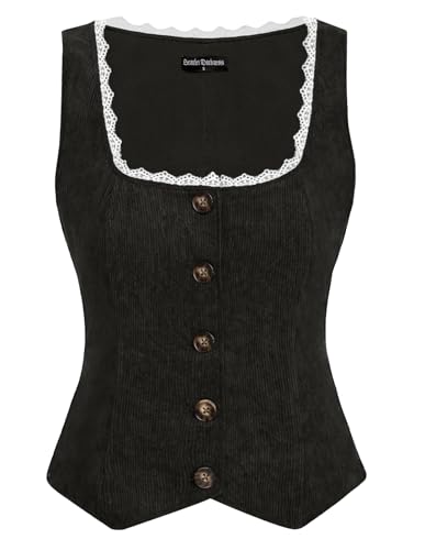 SCARLET DARKNESS Mittelalter Trachtenweste für Damen Ren Faire Cosplay Larp Cord Weste Mantel Schwarz M SCARLET DARKNESS Mittelalter Trachtenweste für Damen Ren Faire Cosplay Larp Cord Weste Mantel Schwarz M von SCARLET DARKNESS