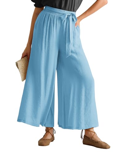 SCARLET DARKNESS Sommerhose Damen Leicht Hosenrock Lang Elastisch Hohe Taille Blau Weite Palazzo Hose L SCARLET DARKNESS Sommerhose Damen Leicht Hosenrock Lang Elastisch Hohe Taille Blau Weite Palazzo Hose L von SCARLET DARKNESS