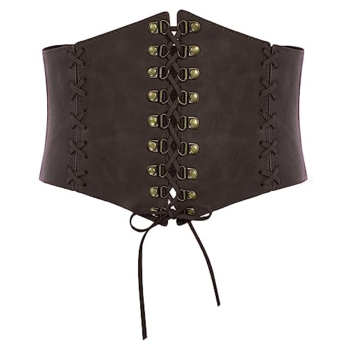 SCARLET DARKNESS Steampunk Breiter Gürtel für Kleid Lace-Up Halloween Cosplay Mittelalterliche Band Kaffee Breiter M SCARLET DARKNESS Steampunk Breiter Gürtel für Kleid Lace-Up Halloween Cosplay Mittelalterliche Band Kaffee Breiter M von SCARLET DARKNESS