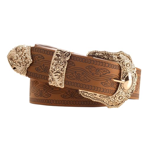 SCARLET DARKNESS Western Gürtel Damen Renaissance Mittelalter Vintage Leder Taillengürtel Dunkelbraun M von SCARLET DARKNESS