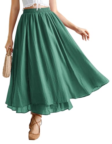 Scarlet Darkness Renaissance Maxirock für Damen, fließend, lang, Boho-Röcke mit Taschen, Viridian, XX-Large von SCARLET DARKNESS