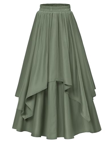 Scarlet Darkness Renaissance-Röcke für Damen, doppellagiger, langer Rock mit Taschen, Bean Green, Mittel Scarlet Darkness Renaissance-Röcke für Damen, doppellagiger, langer Rock mit Taschen, Bean Green, Mittel von SCARLET DARKNESS
