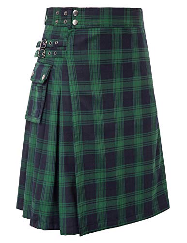 Schottischer Herren-Kilt mit traditionellem Highland-Schottenkilt, Schwarze Uhr-1, X-Large von SCARLET DARKNESS