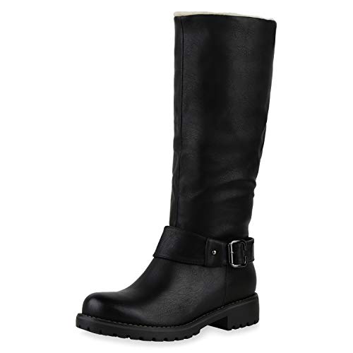 SCARPE VITA Damen Bikerstiefel Warm Gefütterte Stiefel Blockabsatz Winterschuhe Profilsohle Bequeme Schnallen Schuhe 197997 Schwarz 37 SCARPE VITA Damen Bikerstiefel Warm Gefütterte Stiefel Blockabsatz Winterschuhe Profilsohle Bequeme Schnallen Schuhe 197997 Schwarz 37 von SCARPE VITA
