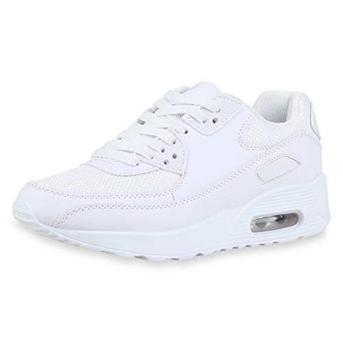 SCARPE VITA Damen Laufschuhe Profil Sohle Sportschuhe Fitness Schuhe 155396 Weiss Weiss Total 42 von SCARPE VITA