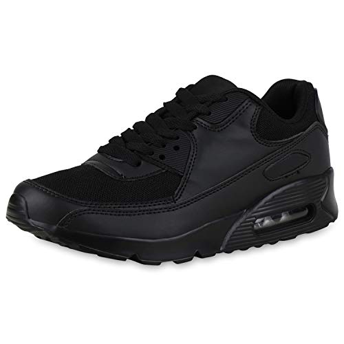 SCARPE VITA Damen Laufschuhe Profilsohle Sportschuhe Neon Turnschuhe 166096 Schwarz Schwarz Total 40 von SCARPE VITA