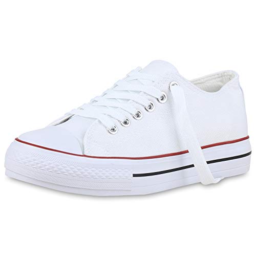 SCARPE VITA Damen Plateau Sneaker Turnschuhe Schnürer Basic Plateauschuhe 174390 Weiss 38 von SCARPE VITA