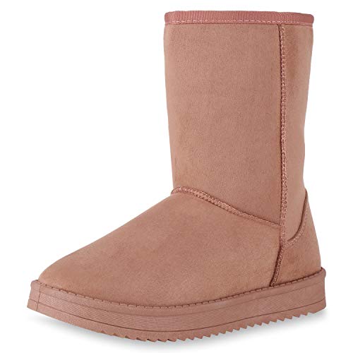 SCARPE VITA Damen Schlupfstiefel Warm Gefütterte Stiefel Winter Plateau Boots 172394 Pink 38 von SCARPE VITA