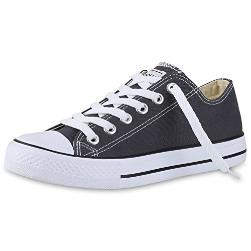 SCARPE VITA Damen Sneakers Freizeit Schuhe Stoffschuhe Sportschuhe 139301 Dunkelgrau 36 von SCARPE VITA