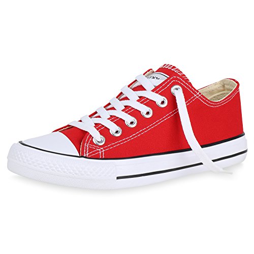 SCARPE VITA Damen Sneakers Freizeit Schuhe Stoffschuhe Sportschuhe 167953 Rot 41 von SCARPE VITA