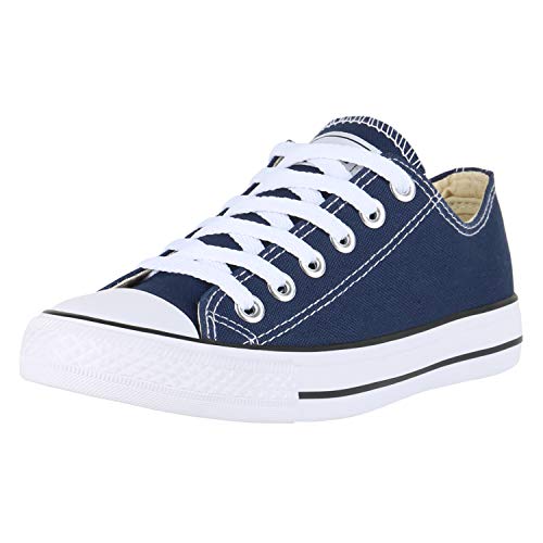 SCARPE VITA Damen Sneakers Freizeit Schuhe Stoffschuhe Sportschuhe 172822 Dunkelblau Weiss 39 von SCARPE VITA