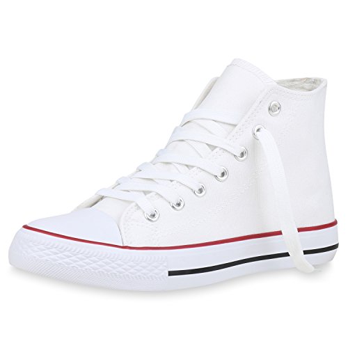 SCARPE VITA Damen Sneakers High Top Sportschuhe Stoffschuhe Freizeit 153351 Weiss 40 von SCARPE VITA