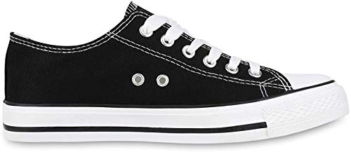 SCARPE VITA Damen Sneakers Kult Sportschuhe Stoffschuhe Freizeit Look 134032 Schwarz Basic 38 von SCARPE VITA