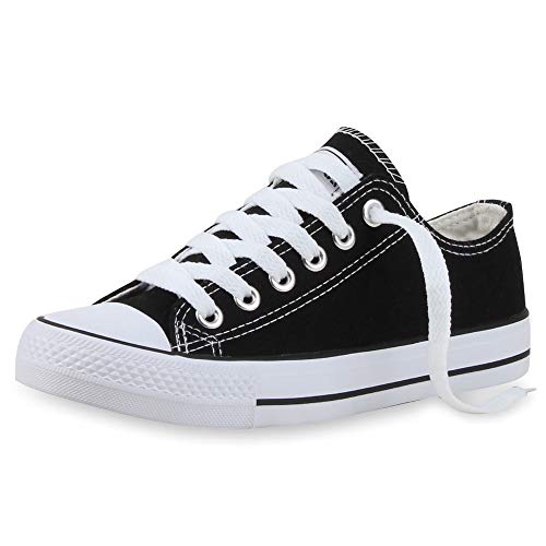 SCARPE VITA Damen Sneakers Stoffschuhe Spitze Sportschuhe Freizeit Schuhe 165758 Schwarz 36 von SCARPE VITA