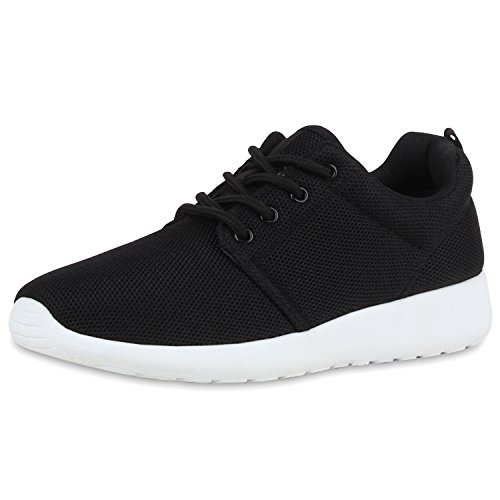 SCARPE VITA Damen Sportschuhe Trendfarben Runners Sneakers Laufschuhe 160469 Schwarz White Total 45 von SCARPE VITA