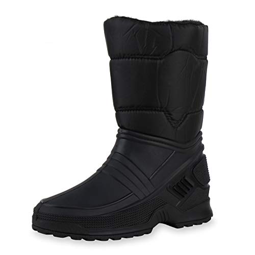 SCARPE VITA Damen Stiefel Warm Gefütterte Winterstiefel Gesteppter Schaft Profilsohle Schuhe Blockabsatz Winterboots Schlupfschuhe 198232 Schwarz 37 von SCARPE VITA