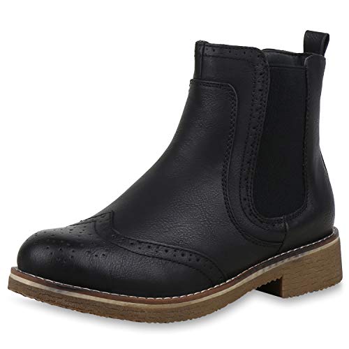 SCARPE VITA Damen Stiefeletten Chelsea Boots Leicht Gefütterte Freizeitschuhe 165411 Schwarz Leicht Gefüttert 42 von SCARPE VITA