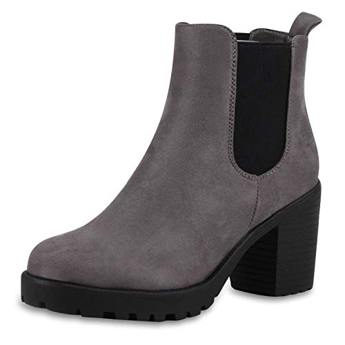 SCARPE VITA Damen Stiefeletten Chelsea Boots Profilsohle 70s Schuhe 110384 Grau Schwarz 38 SCARPE VITA Damen Stiefeletten Chelsea Boots Profilsohle 70s Schuhe 110384 Grau Schwarz 38 von SCARPE VITA