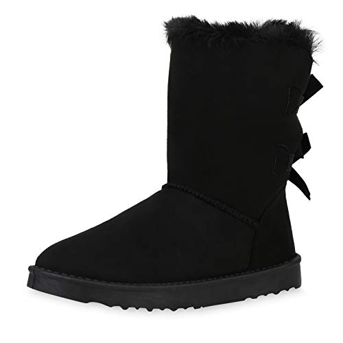 SCARPE VITA Damen Stiefeletten Schlupfstiefeletten Warm Gefütterte Stiefel Winter Boots Schuhe Schlupfstiefel 187875 Schwarz Black Black 36 von SCARPE VITA