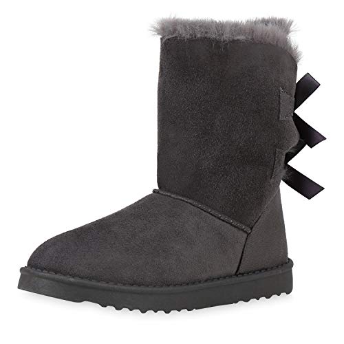 SCARPE VITA Damen Stiefeletten Schlupfstiefeletten Warm Gefütterte Stiefel Winter Boots Schuhe Schlupfstiefel 187877 Dunkelgrau Total 37 von SCARPE VITA