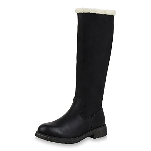 SCARPE VITA Damen Winterstiefel Warm Gefütterte Stiefel Winter Boots Kunstpelz 152541 Schwarz Schwarz 41 von SCARPE VITA